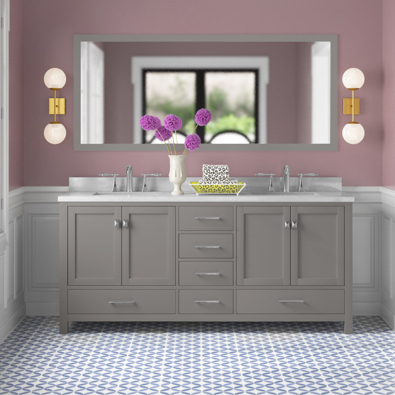 Etta Avenue™ Taya 72" Double Bathroom Vanity Set with Mirror & Reviews